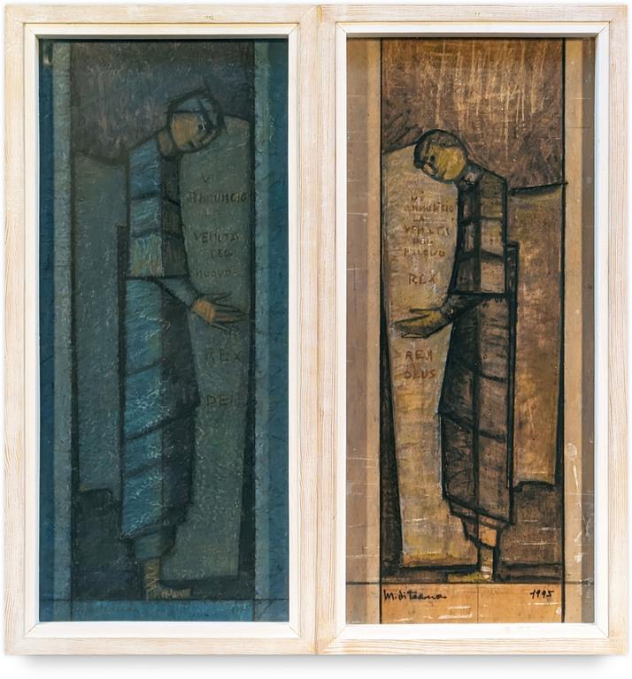 Catalogue raisonné, Francesco Marino di Teana, Hommage à l’art médiéval - Diptyque, Vi annucio la venuta del nuovo Rex Dei — 1995