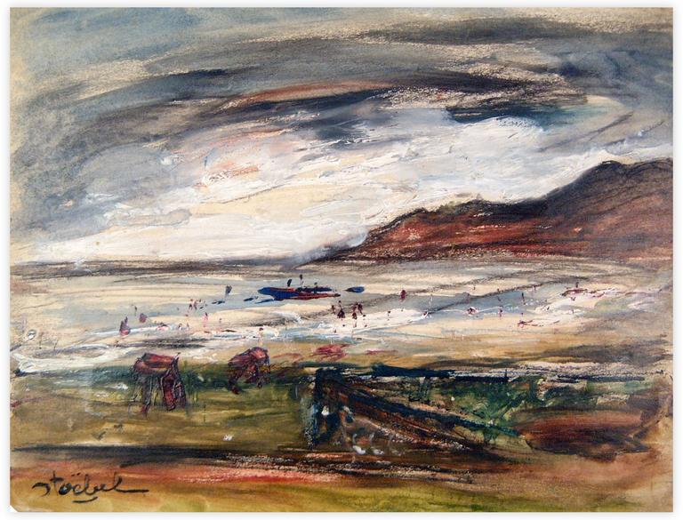 Catalogue raisonné, Edgar Stoëbel, (clairefontaine ?) - landscape - beach scene — 