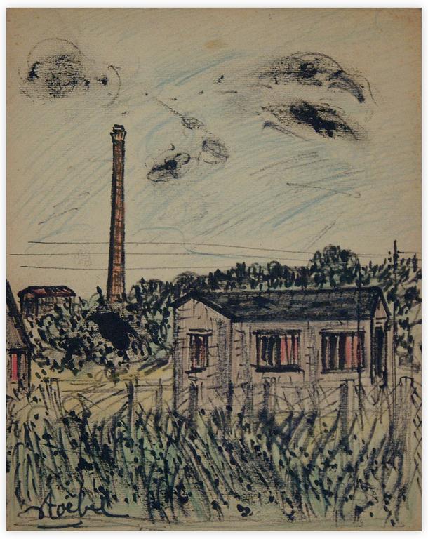 Catalogue raisonné, Edgar Stoëbel, chaleurs aux bois, Loiret 1964 ? - landscape — 
