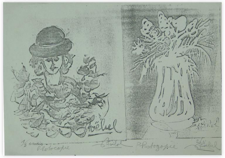 Catalogue raisonné, Edgar Stoëbel, femme aux fleurs 1/3 - nature morte 2/3 — 