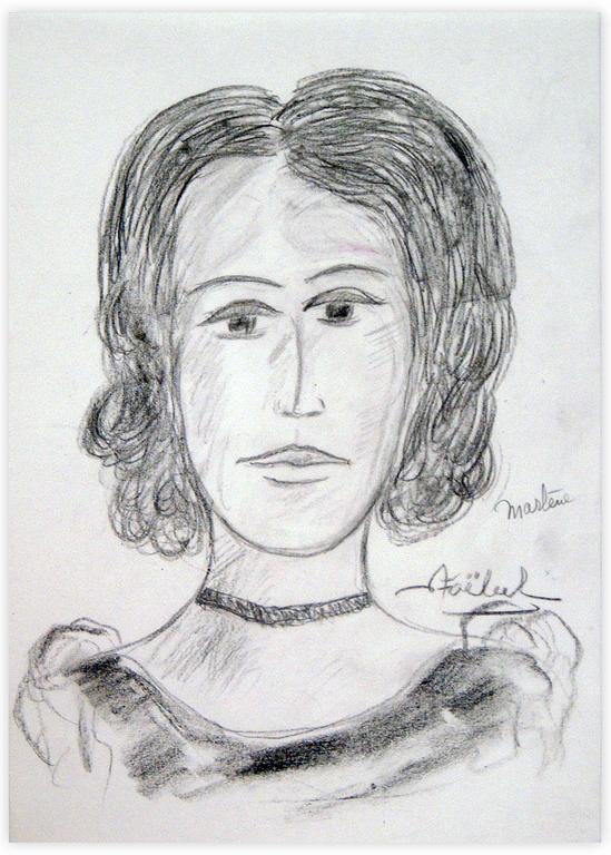Catalogue raisonné, Edgar Stoëbel, "monterre" (illisible) - portrait de femme — 