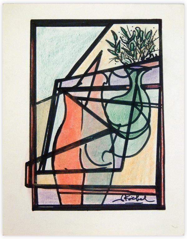 Catalogue raisonné, Edgar Stoëbel, vase et femme — 