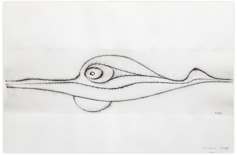 Catalogue raisonné, Henri Maccheroni, Sans titre, Le poisson, le caelacante, Journal de l’œuvre - 1961