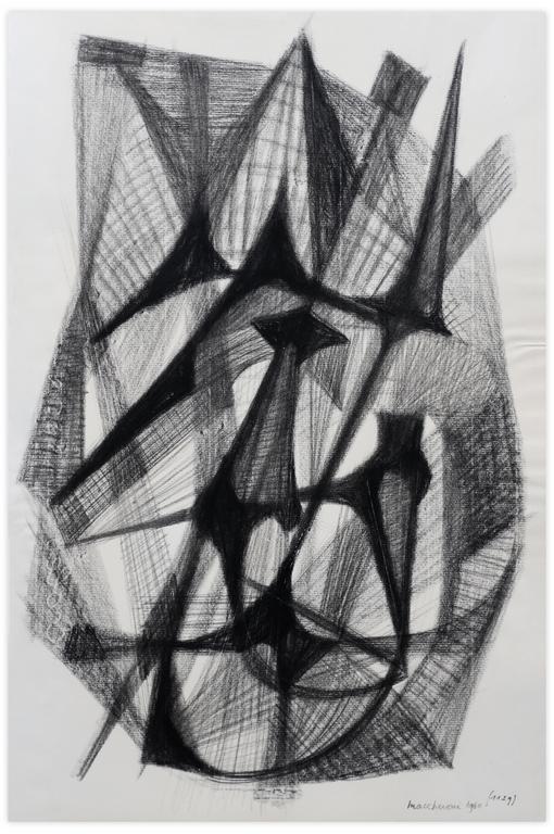 Catalogue raisonné, Henri Maccheroni, Sans titre, Paysage mécanique, Journal de l’œuvre - 1960