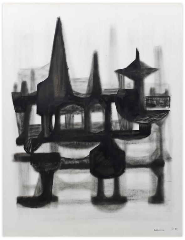 Catalogue raisonné, Henri Maccheroni, Sans titre, Fiction de ville ou Paysage mécanique, Journal de l’œuvre, sans date 