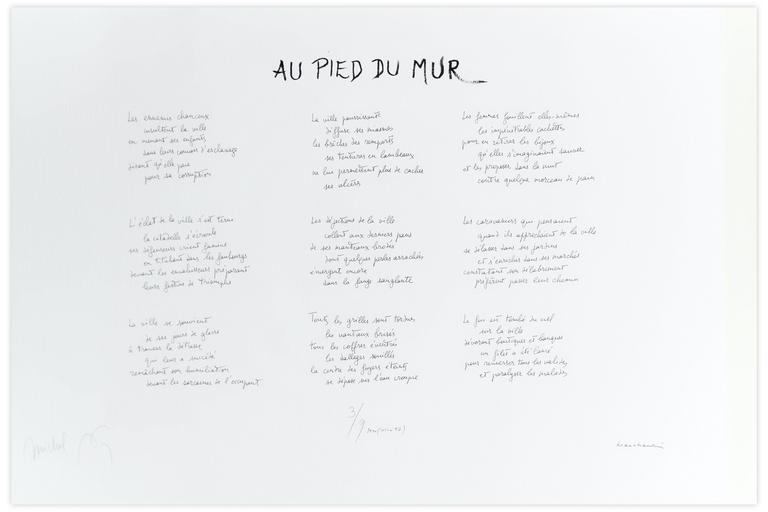 Catalogue raisonné, Henri Maccheroni, Au pied du mur, œuvre croisée, Pierres de Temple - 1996