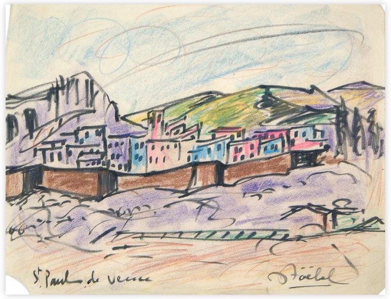Catalogue raisonné, Edgar Stoëbel, landscape - St Paul de Vence — 