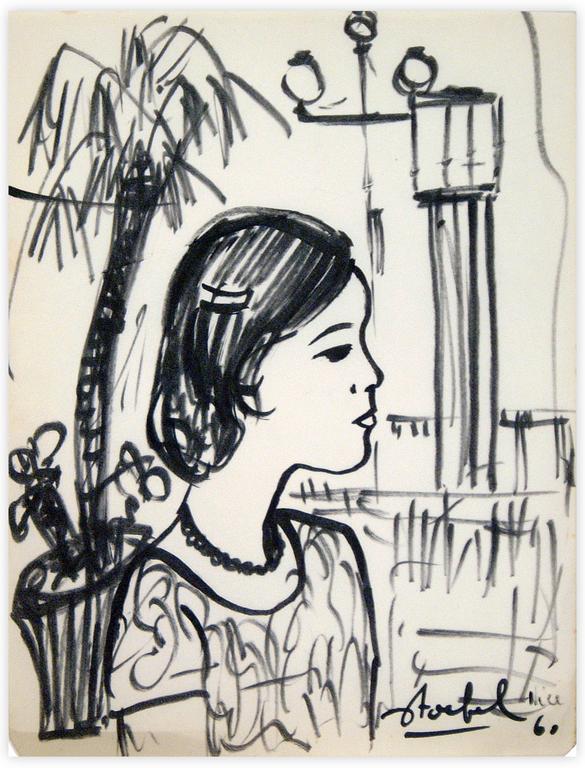 Catalogue raisonné, Edgar Stoëbel, Nice - portrait sur jetée — 1960