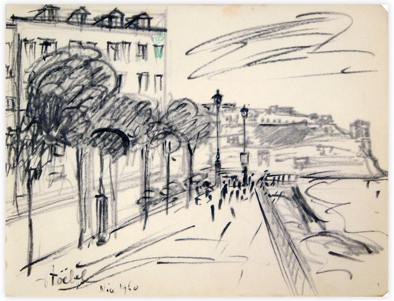 Catalogue raisonné, Edgar Stoëbel, Nice - la promenade — 1960