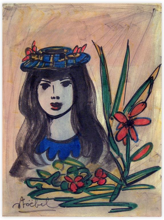 Catalogue raisonné, Edgar Stoëbel, femme et fleurs — 
