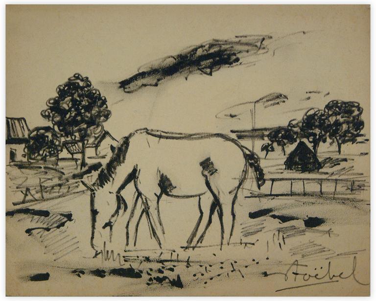 Catalogue raisonné, Edgar Stoëbel, 1 horse 2 clouds - landscape — 