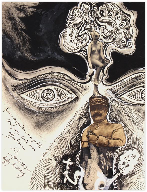 Catalogue raisonné, Jean-Jacques Lebel, Composition sans titre (Pape tenu par la mitre) - 1963