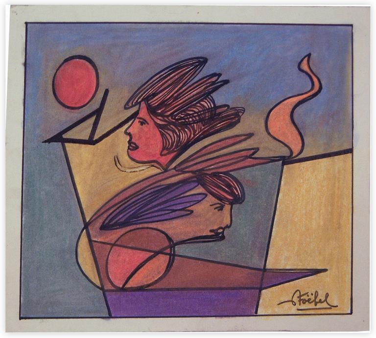 Catalogue raisonné, Edgar Stoëbel, personnages et lune rouge — 