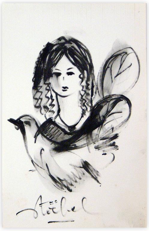 Catalogue raisonné, Edgar Stoëbel, femme et oiseau — 