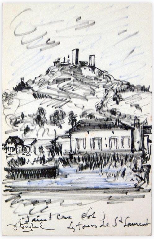 Catalogue raisonné, Edgar Stoëbel, St Cave ? (lot) - les tours de St Laurent - landscape — 