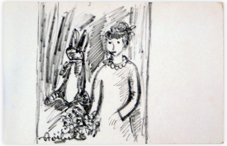 Catalogue raisonné, Edgar Stoëbel, femme et lapin — 