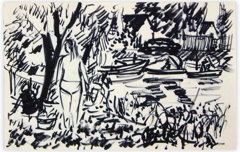 Catalogue raisonné, Edgar Stoëbel, dimanche au bord de l'eau — 