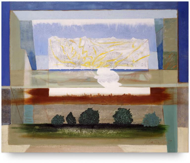 Catalogue raisonné, Henri Baviera, Caprice d'olive devant l'azur — 1989