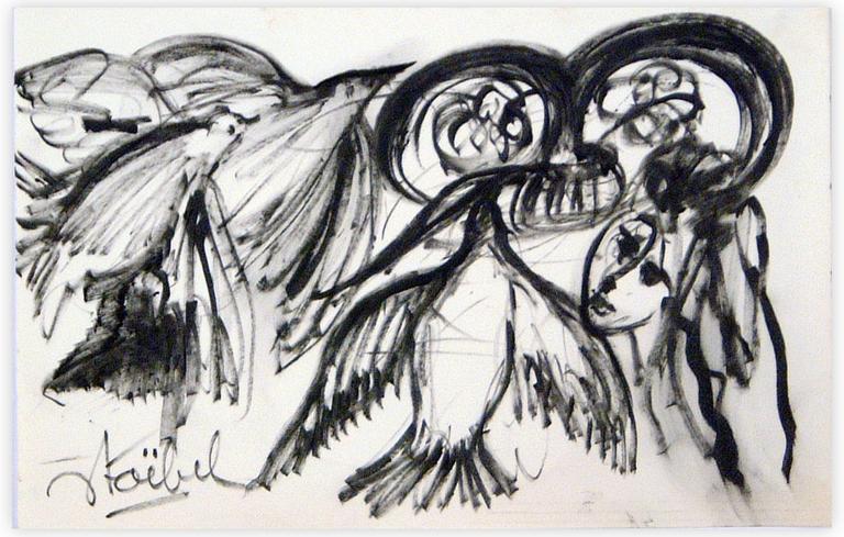 Catalogue raisonné, Edgar Stoëbel, femme et oiseaux — 
