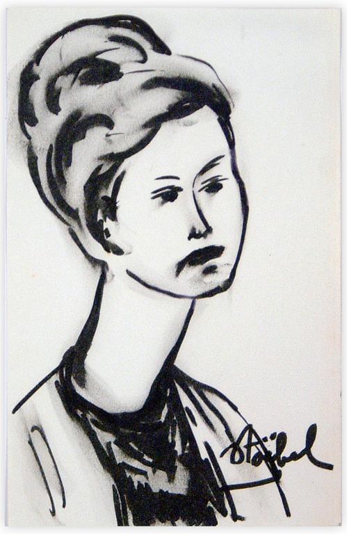Catalogue raisonné, Edgar Stoëbel, portrait femme au long cou — 