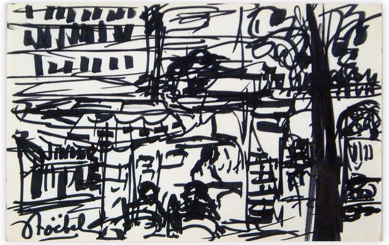 Catalogue raisonné, Edgar Stoëbel, scène de terrasse — 
