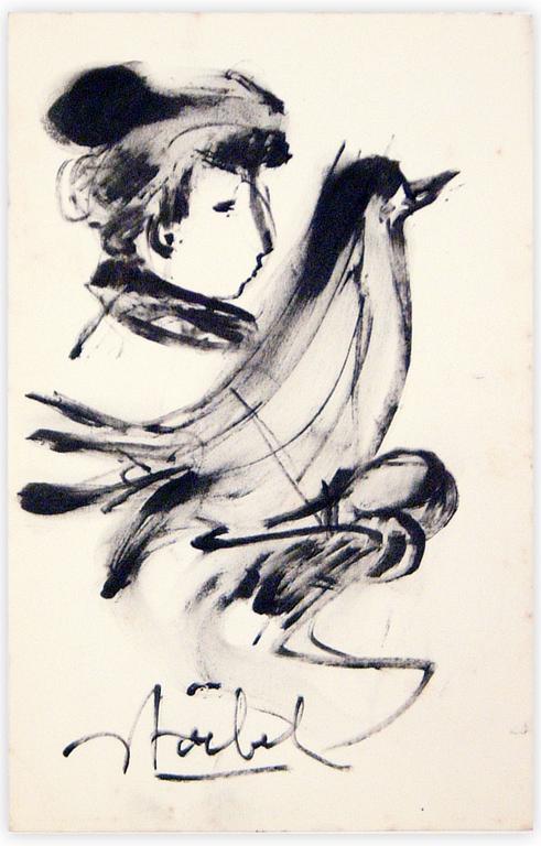 Catalogue raisonné, Edgar Stoëbel, femme et oiseau — 