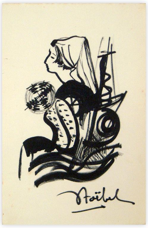 Catalogue raisonné, Edgar Stoëbel, femme sur le quai — 