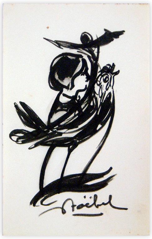 Catalogue raisonné, Edgar Stoëbel, compo femme-oiseau — 