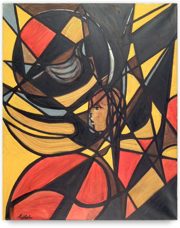 Catalogue raisonné, Edgar Stoëbel, compo femme colombe / la tête et l'oiseau