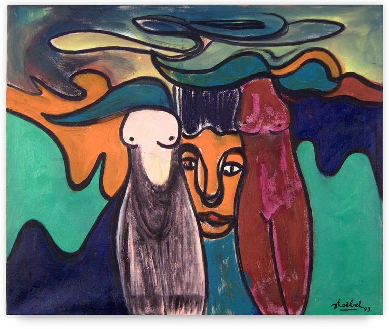 Catalogue raisonné, Edgar Stoëbel, Tête aux deux femmes — 1993