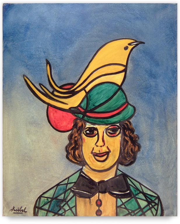 Catalogue raisonné, Edgar Stoëbel, L'homme à l'oiseau jaune — Circa 1990