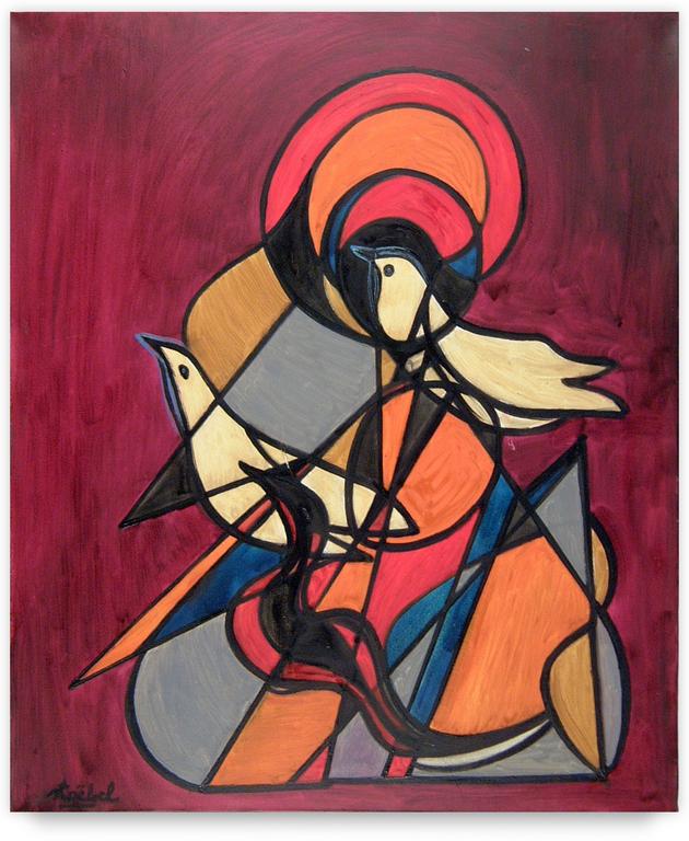 Catalogue raisonné, Edgar Stoëbel, Les deux colombes / le troisième oiseau — Circa 1990