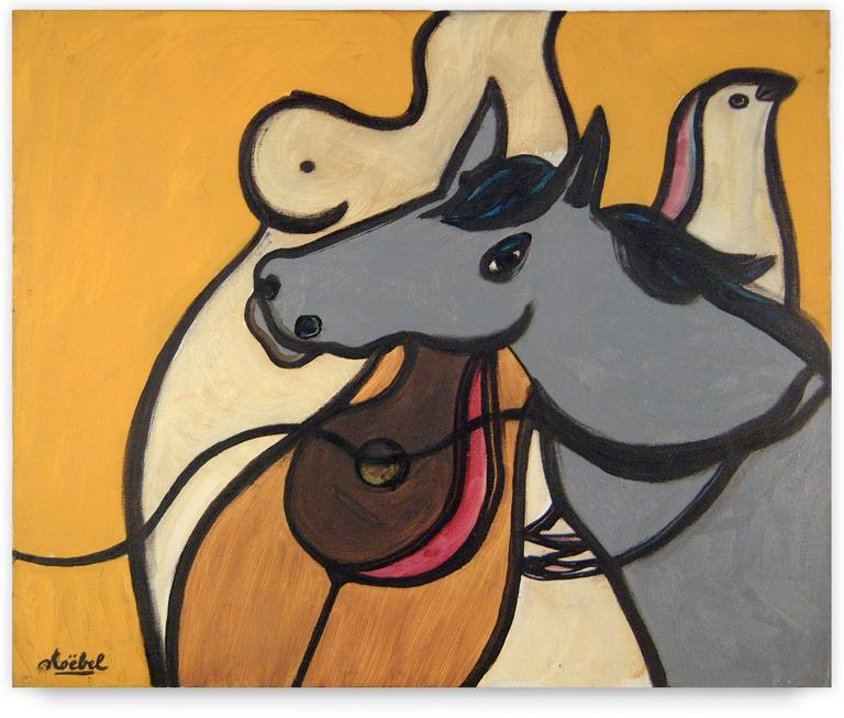 Catalogue raisonné, Edgar Stoëbel, Cheval à la guitare — Circa 1990