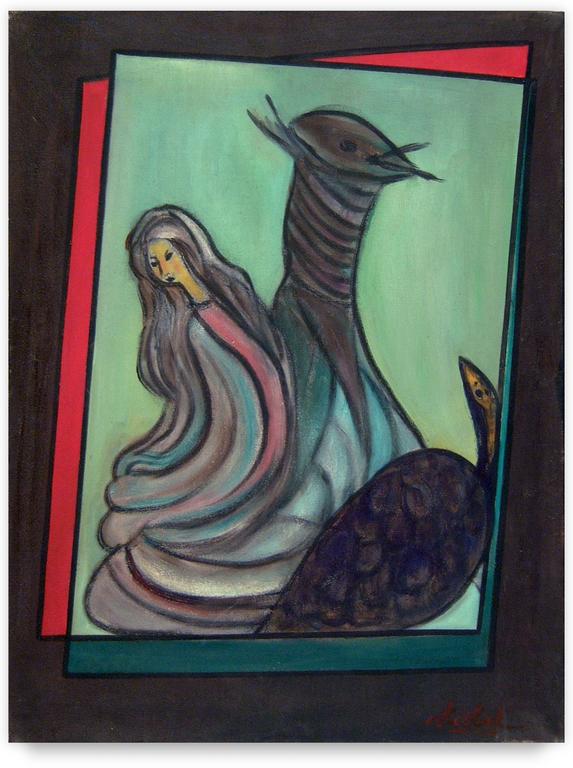 Catalogue raisonné, Edgar Stoëbel, femme et l'oiseau