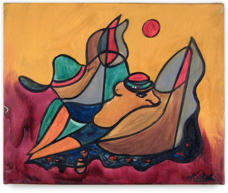 Catalogue raisonné, Edgar Stoëbel, La sieste à bord / compo personnage sur bateau