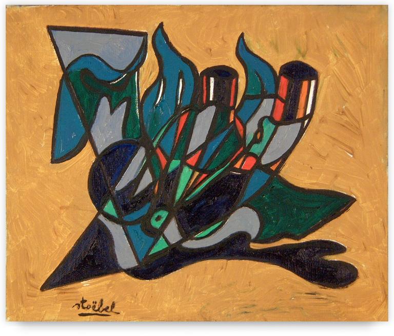 Catalogue raisonné, Edgar Stoëbel, Composition sur fond brun — 1993