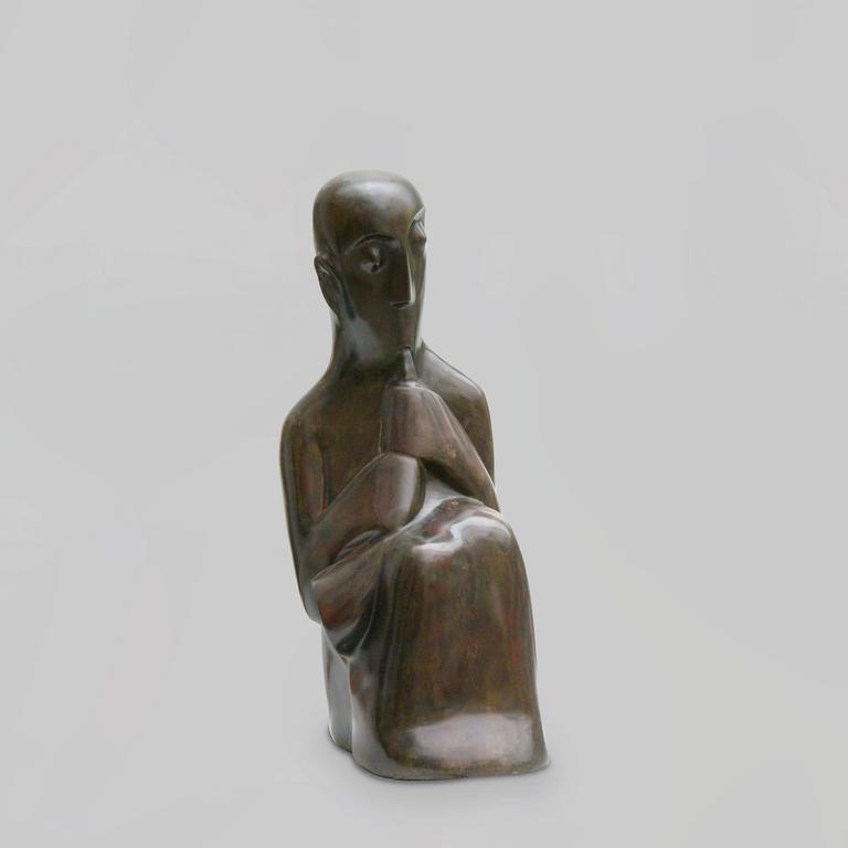 Achiam, Berger à la Corne (Bronze) - 1950