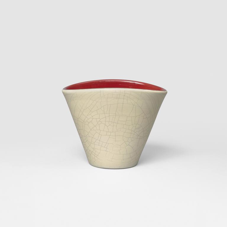 Catalogue raisonné, Pol Chambost, Vase cornet (blanc rouge). Modèle 709 B — circa 1959