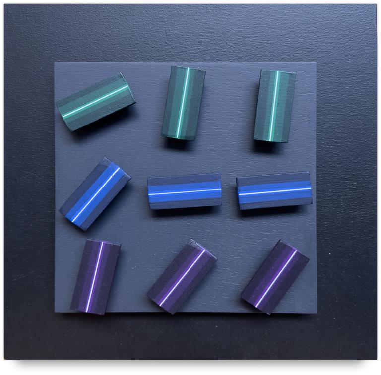 Catalogue raisonné, Horacio Garcia Rossi, Relief interactif Couleur Lumière (9 rectangles) - 1966/1999