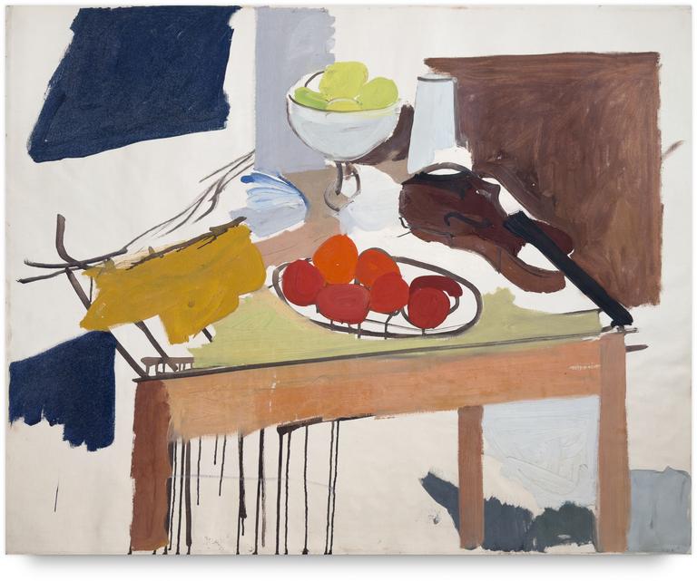 Catalogue raisonné, Michel Mousseau, Fruits rouges et violon, circa 1960
