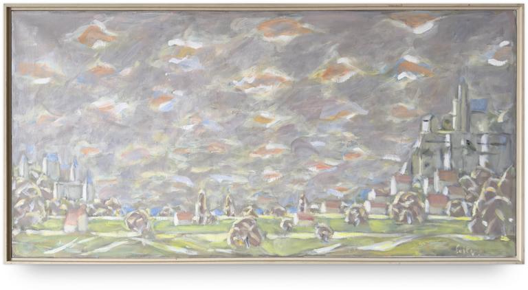 Catalogue raisonné, Hans Seiler, Paysage de Dordogne, les deux châteaux, 1985