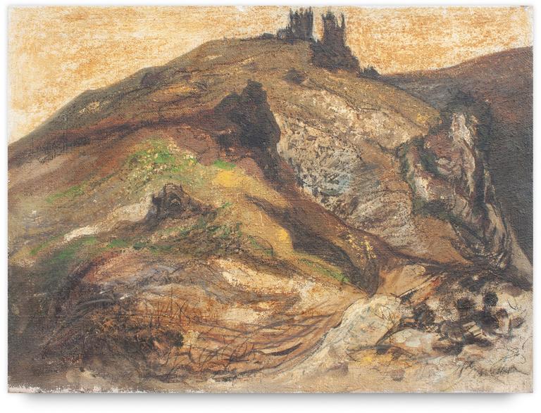 Catalogue raisonné, Henri Baviera, Ruines de château sur colline — 1961