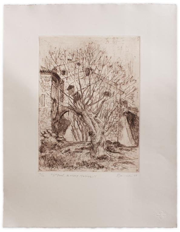 Catalogue raisonné, Henri Baviera, SAINT PAUL - LE VIEUX MURIER — 1958