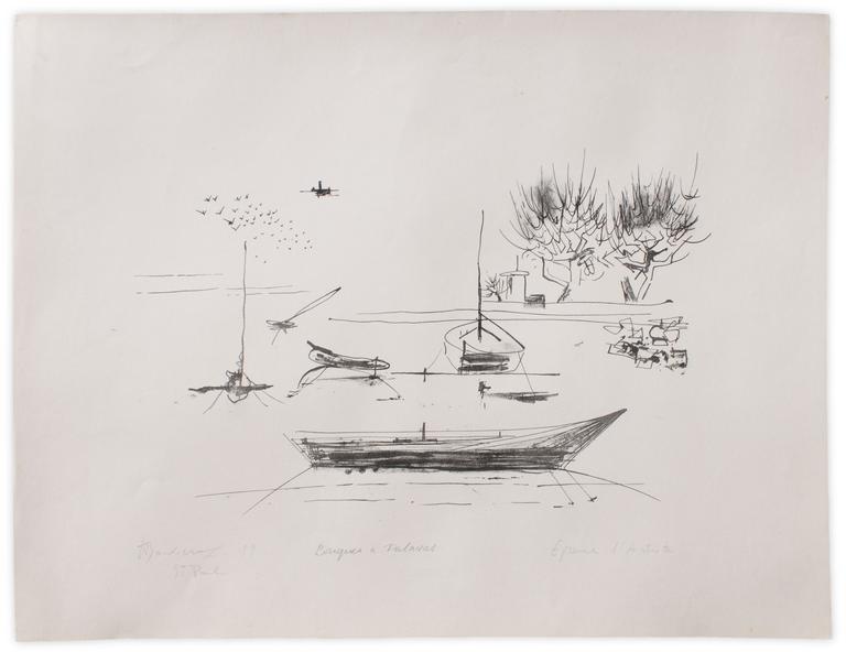 Catalogue raisonné, Henri Baviera, BARQUES À PALAVAS — 1959