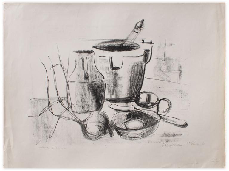 Catalogue raisonné, Henri Baviera, NATURE MORTE AU MORTIER — 1960