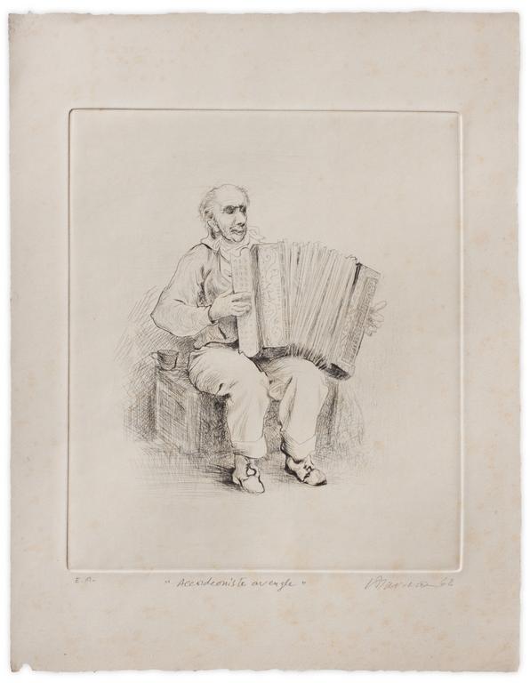 Catalogue raisonné, Henri Baviera, ACCORDÉONISTE AVEUGLE — 1962