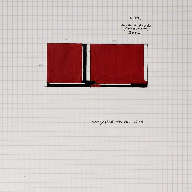 Catalogue raisonné, Henri Prosi, DIPTYQUE ROUGE 639 — 2002