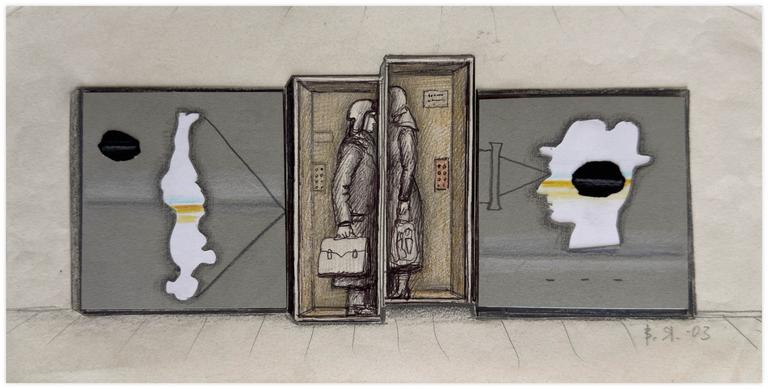 Catalogue raisonné, Vladimir Yankilevsky, Drawing for a triptych, 2003