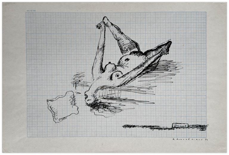 Vladimir Yankilevsky, From the cycle Functions and Graphs: The Graph of Function of a Sun Ray. Danae (Exposure of Zeus), 1971