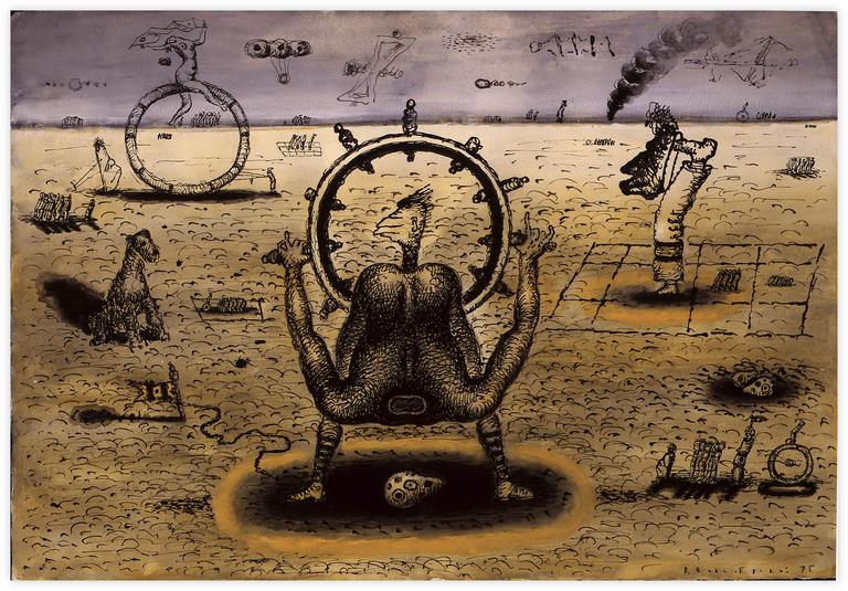 Catalogue raisonné, Vladimir Yankilevsky, From the cycle Mutants (Sodom and Gomorrah): Helmsman, 1975